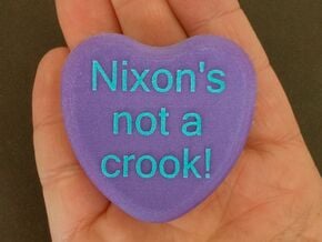 Candy Heart "Nixon's not a crook!" - Purple/Blue in Full Color Sandstone