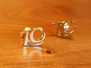 Monogram Cufflinks ZC in 18k Gold Plated Brass