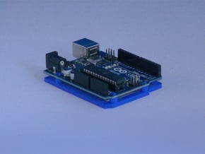 Low desktop stand for Arduino Uno / Leonardo / Yun in Blue Processed Versatile Plastic