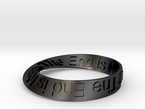 Never Ending Möbius Strip  in Polished and Bronzed Black Steel
