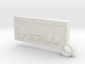 NES Controller Keychain in White Natural Versatile Plastic