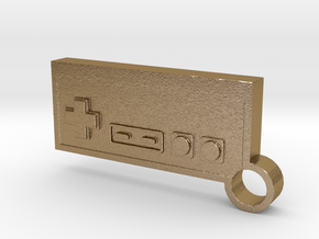NES Controller Keychain in Polished Gold Steel
