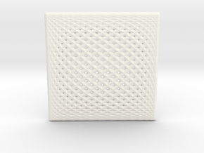 0193 Lissajous Figure Plate (5cm) #002 in White Processed Versatile Plastic