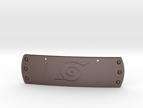 Hidden Leaf Plate - Naruto - Necklace in Polished Bronze Steel