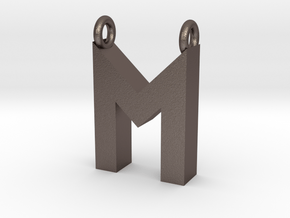 Alphabet (M) in Polished Bronzed Silver Steel