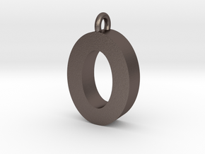 Alphabet (O) in Polished Bronzed Silver Steel