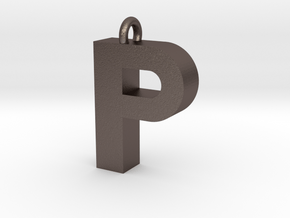 Alphabet (P) in Polished Bronzed Silver Steel