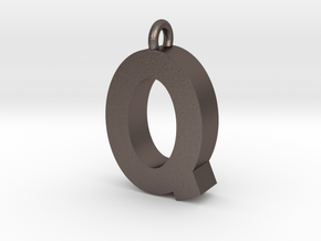 Alphabet (Q) in Polished Bronzed Silver Steel