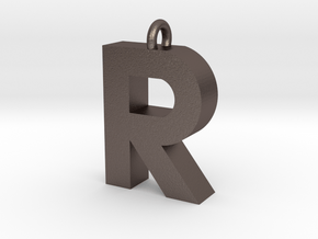 Alphabet (R) in Polished Bronzed Silver Steel