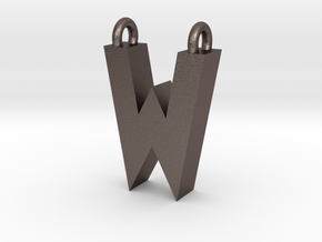 Alphabet (W) in Polished Bronzed Silver Steel