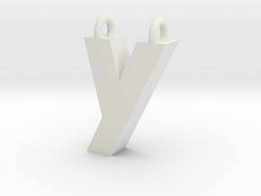 Alphabet (Y) in White Natural Versatile Plastic