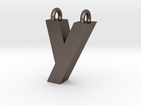 Alphabet (Y) in Polished Bronzed Silver Steel