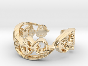 "IDIC" Vulcan Script Ring - Cut Style in 14k Gold Plated Brass: 7 / 54