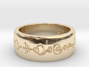 "Live Long & Prosper" Ring - Engraved Style in 14k Gold Plated Brass: 8 / 56.75