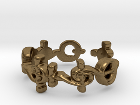 "T'hy'la" Vulcan Script Ring - Cut Style in Natural Bronze: 7 / 54