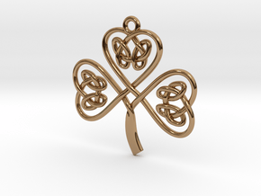 Shamrock Knot Pendant in Polished Brass