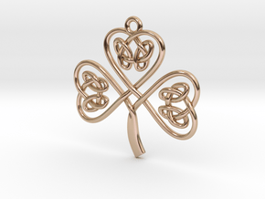 Shamrock Knot Pendant in 14k Rose Gold Plated Brass