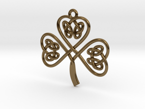 Shamrock Knot Pendant in Polished Bronze