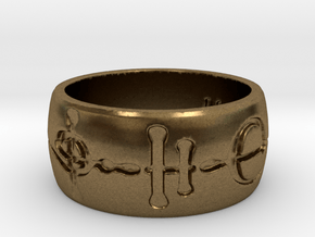 "Kaiidth" Vulcan Script Ring - Engraved Style in Natural Bronze: 7 / 54