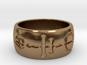 "Kaiidth" Vulcan Script Ring - Engraved Style in Natural Brass: 7 / 54