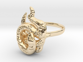 Covetous Gold Serpent Ring, Size 8.5 in 14k Gold Plated Brass: 8.5 / 58