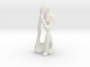 Thinking Man statue in White Natural Versatile Plastic