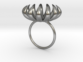 opening bloom ring in Natural Silver