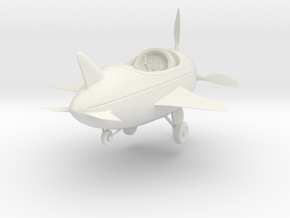Cartoon Plane(Medium) in White Natural Versatile Plastic