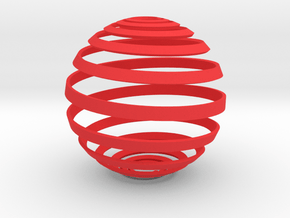 Loxodrome ornament in Red Processed Versatile Plastic