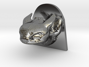 Dragon Head in Fine Detail Polished Silver