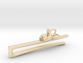Anatomical Tie Clip with (Left) Cochlea in 14k Gold Plated Brass
