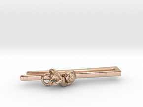 Anatomical Tie Clip with (Right) Cochlea in 14k Rose Gold Plated Brass
