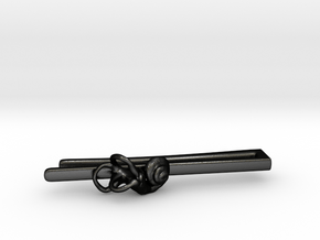 Anatomical Tie Clip with (Right) Cochlea in Matte Black Steel