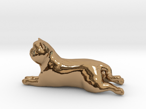 Laying Exotic Shorthair Cat in Polished Brass