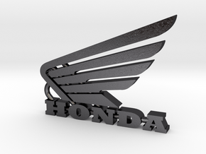Honda Keychain Pendant  in Polished and Bronzed Black Steel