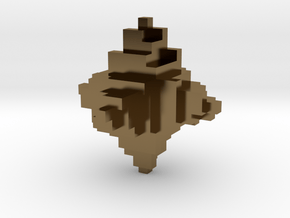 Metal Pixelated Desk Toy in Polished Bronze
