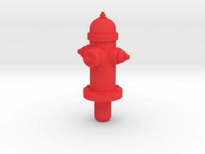 Fire Hydrant - 'G' Scale 22.5:1  in Red Processed Versatile Plastic