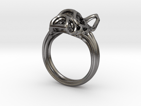 French Bulldog Ring Wire Size 7 in Polished Nickel Steel
