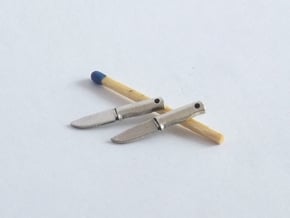 Bushcraft knives earrings in Natural Silver