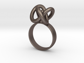 Infinity ring in Polished Bronzed Silver Steel