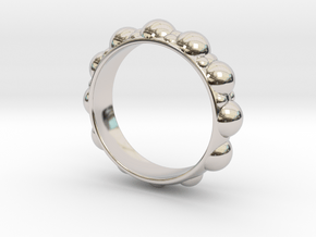 Bubble Ring in Rhodium Plated Brass