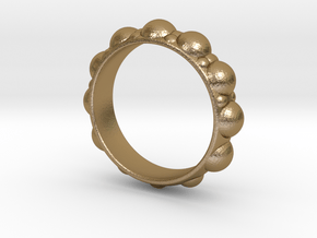 Bubble Ring in Polished Gold Steel