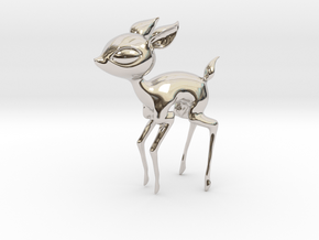 Baby Deer! in Rhodium Plated Brass