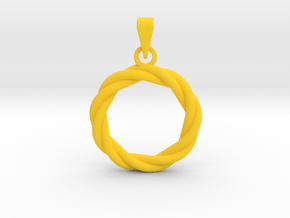 0210 Knot Pendant [3,3] (3cm) #001 in Yellow Processed Versatile Plastic