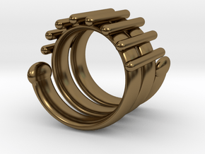 Snake Ring in Polished Bronze