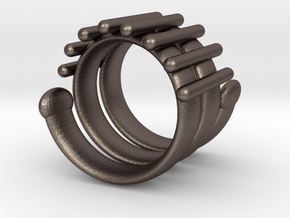 Snake Ring in Polished Bronzed Silver Steel