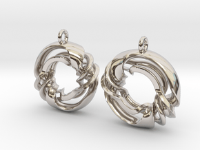 Fantasy-02-Earrings in Rhodium Plated Brass