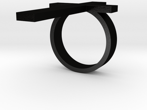 cross ring in Matte Black Steel