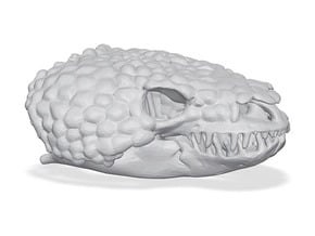 Gila Monster Skull Pendant -  30mm in Tan Fine Detail Plastic