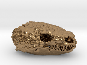 Gila Monster Skull Pendant -  30mm in Natural Brass